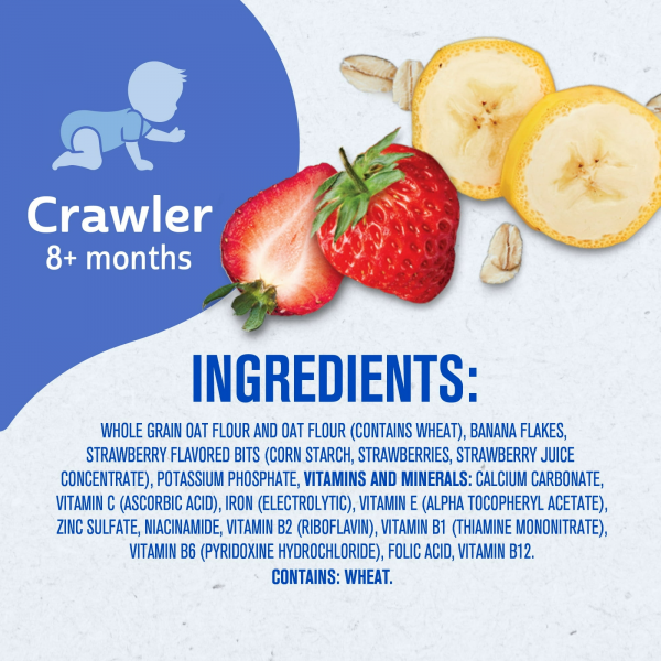 Gerber Stage 3 Baby Food, Oatmeal Banana Strawberry Cereal, Baby Oatmeal Cereal 8 oz - Image 3