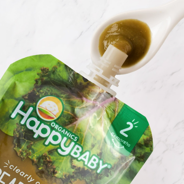 (3 pack) Happy Baby Organics Clearly Crafted, Stage 2 Pears Kale & Spinach Organic Baby Food, 4oz Pouch - Image 2